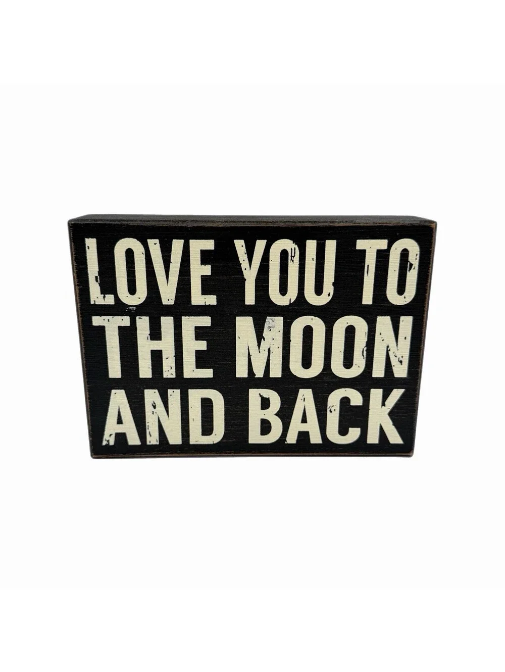 Sixtrees Quill to Paper “Love You to the Moon & Back” Wooden Box Sign